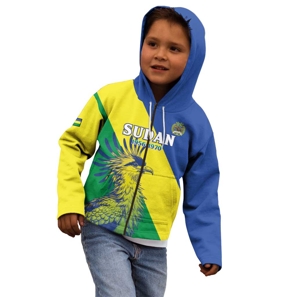 Personalized Sudan 1956-1970 Kid Hoodie Secretary Bird Coat Of Arms