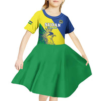 Personalized Sudan 1956-1970 Kid Short Sleeve Dress Secretary Bird Coat Of Arms