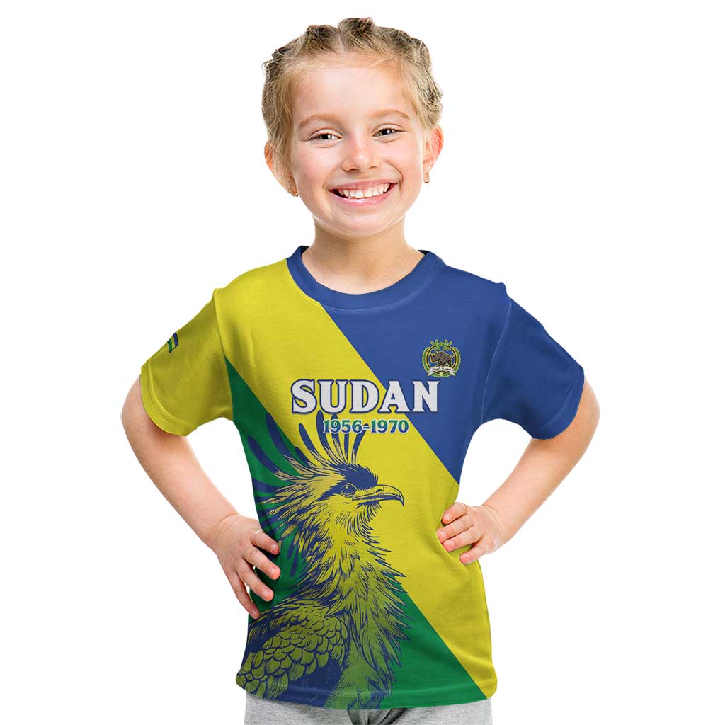 Personalized Sudan 1956-1970 Kid T Shirt Secretary Bird Coat Of Arms