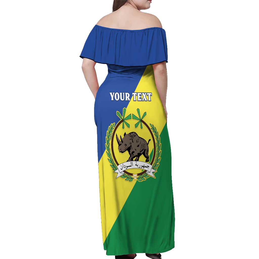 Personalized Sudan 1956-1970 Off Shoulder Maxi Dress Secretary Bird Coat Of Arms