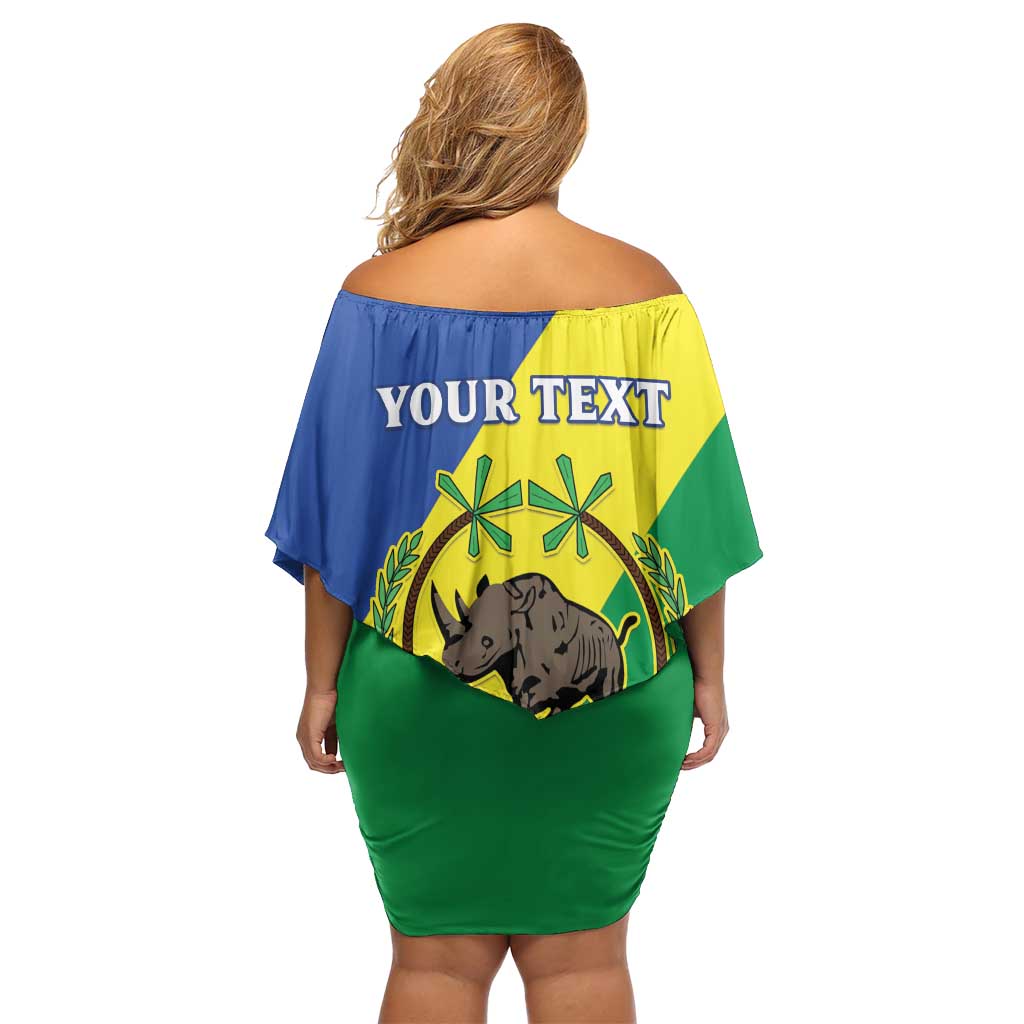 Personalized Sudan 1956-1970 Off Shoulder Short Dress Secretary Bird Coat Of Arms