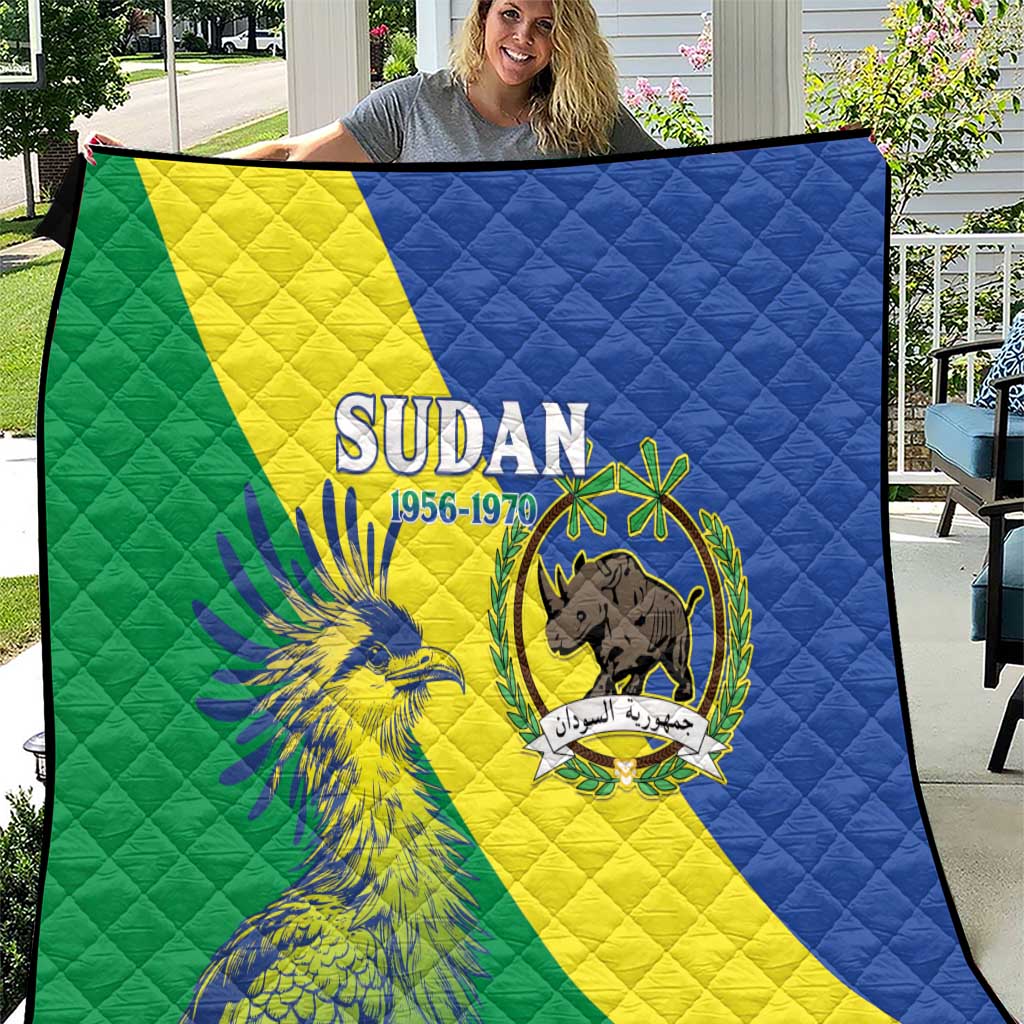 Personalized Sudan 1956-1970 Quilt Secretary Bird Coat Of Arms