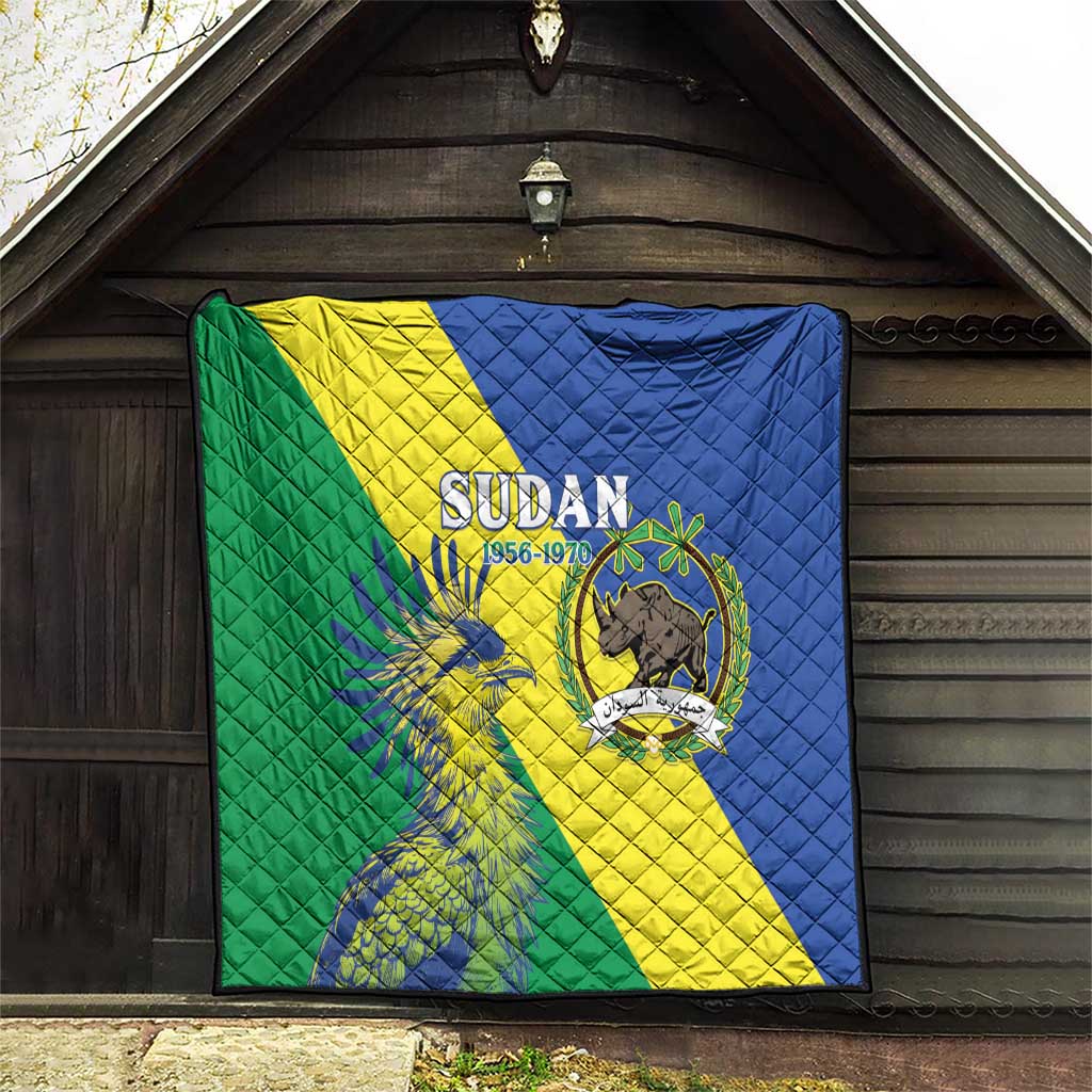 Personalized Sudan 1956-1970 Quilt Secretary Bird Coat Of Arms