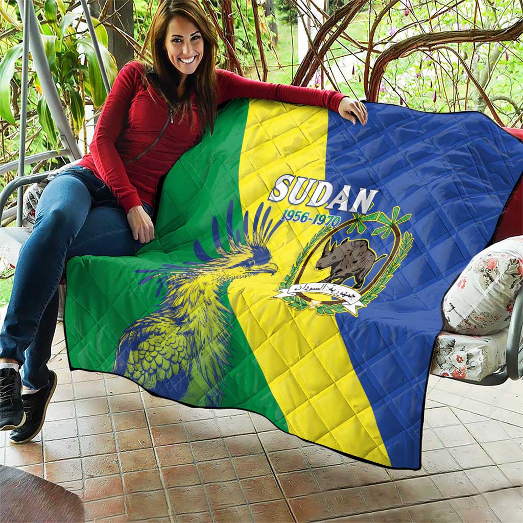 Personalized Sudan 1956-1970 Quilt Secretary Bird Coat Of Arms