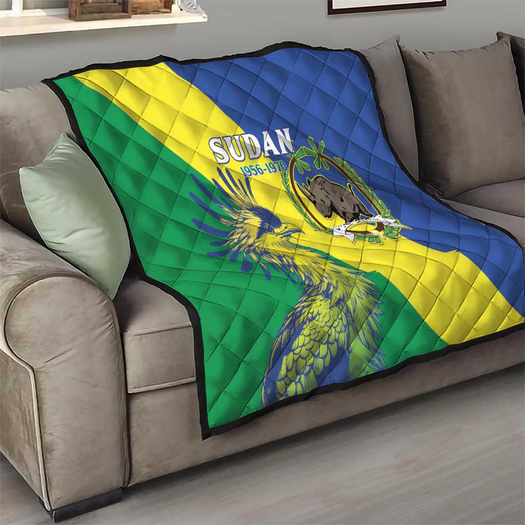 Personalized Sudan 1956-1970 Quilt Secretary Bird Coat Of Arms