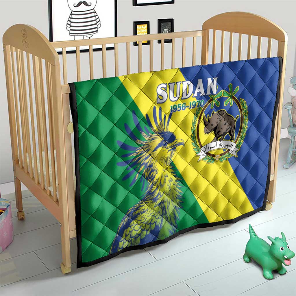Personalized Sudan 1956-1970 Quilt Secretary Bird Coat Of Arms