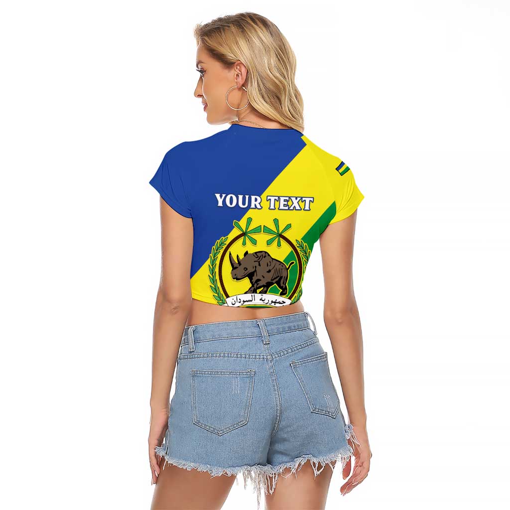 Personalized Sudan 1956-1970 Raglan Cropped T Shirt Secretary Bird Coat Of Arms