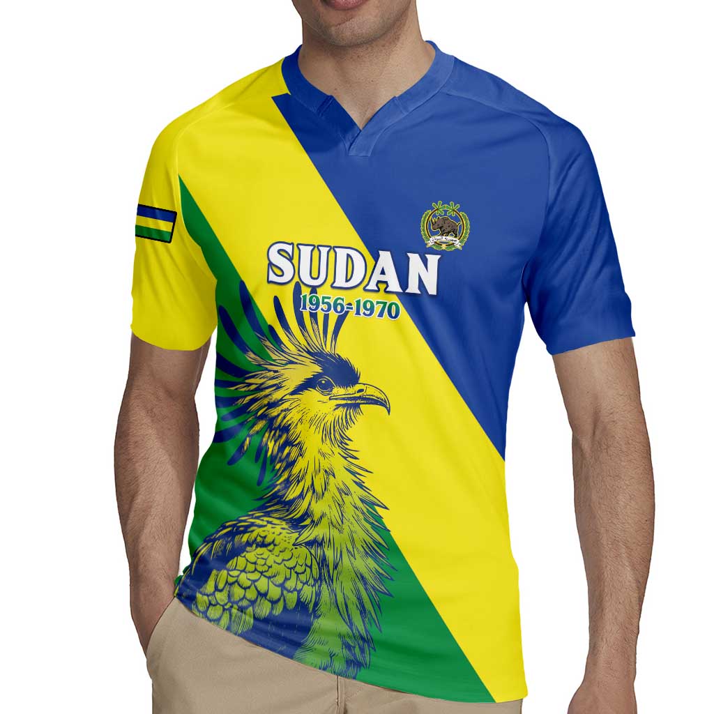 Personalized Sudan 1956-1970 Rugby Jersey Secretary Bird Coat Of Arms