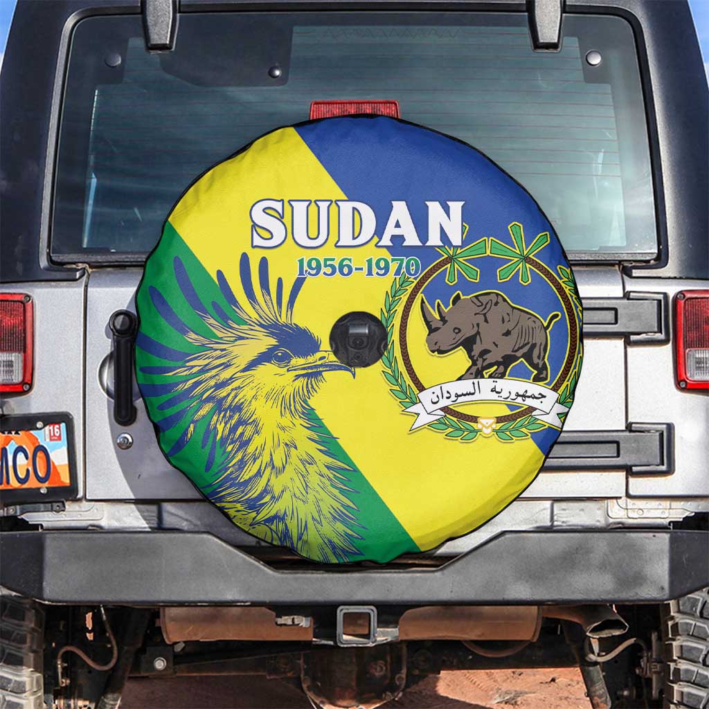 Personalized Sudan 1956-1970 Spare Tire Cover Secretary Bird Coat Of Arms