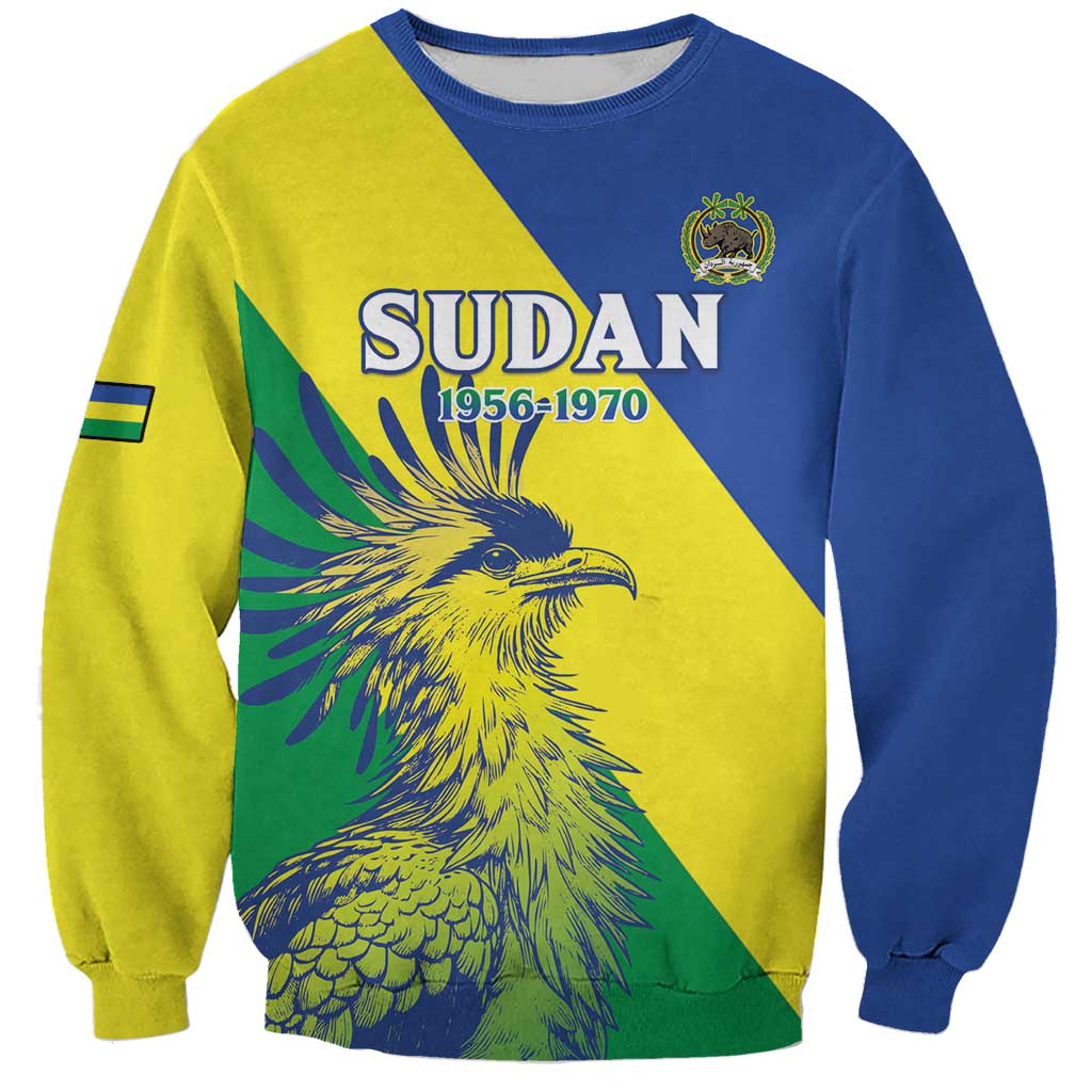 Personalized Sudan 1956-1970 Sweatshirt Secretary Bird Coat Of Arms