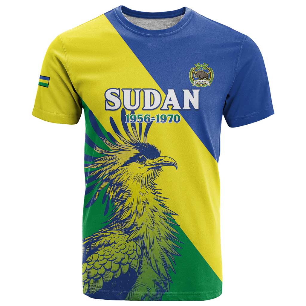 Personalized Sudan 1956-1970 T Shirt Secretary Bird Coat Of Arms