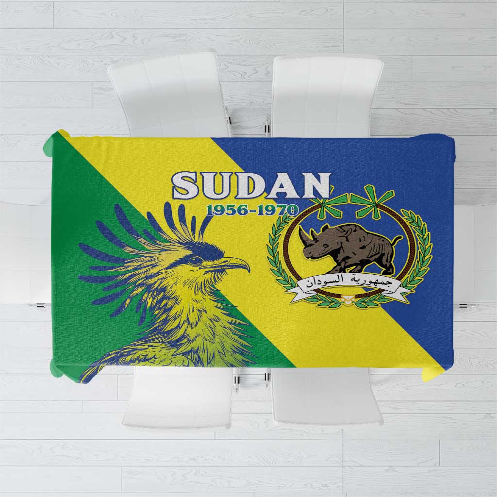 Personalized Sudan 1956-1970 Tablecloth Secretary Bird Coat Of Arms