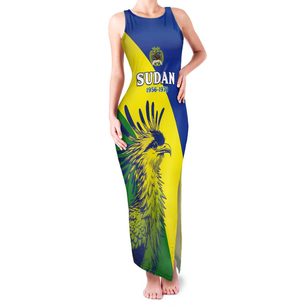 Personalized Sudan 1956-1970 Tank Maxi Dress Secretary Bird Coat Of Arms