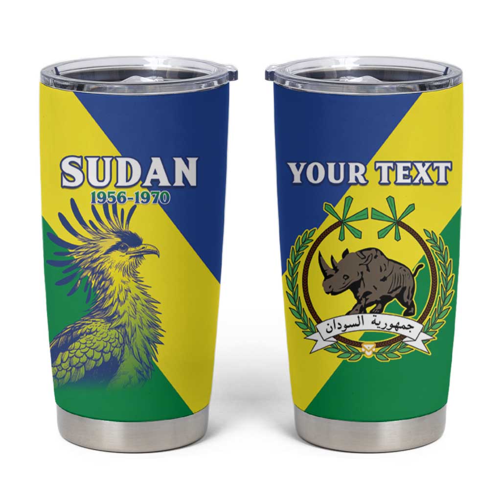 Personalized Sudan 1956-1970 Tumbler Cup Secretary Bird Coat Of Arms