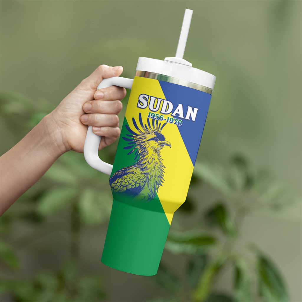 Personalized Sudan 1956-1970 Tumbler With Handle Secretary Bird Coat Of Arms