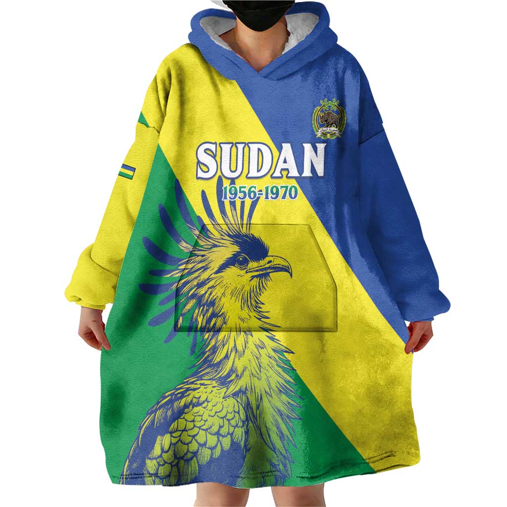 Personalized Sudan 1956-1970 Wearable Blanket Hoodie Secretary Bird Coat Of Arms