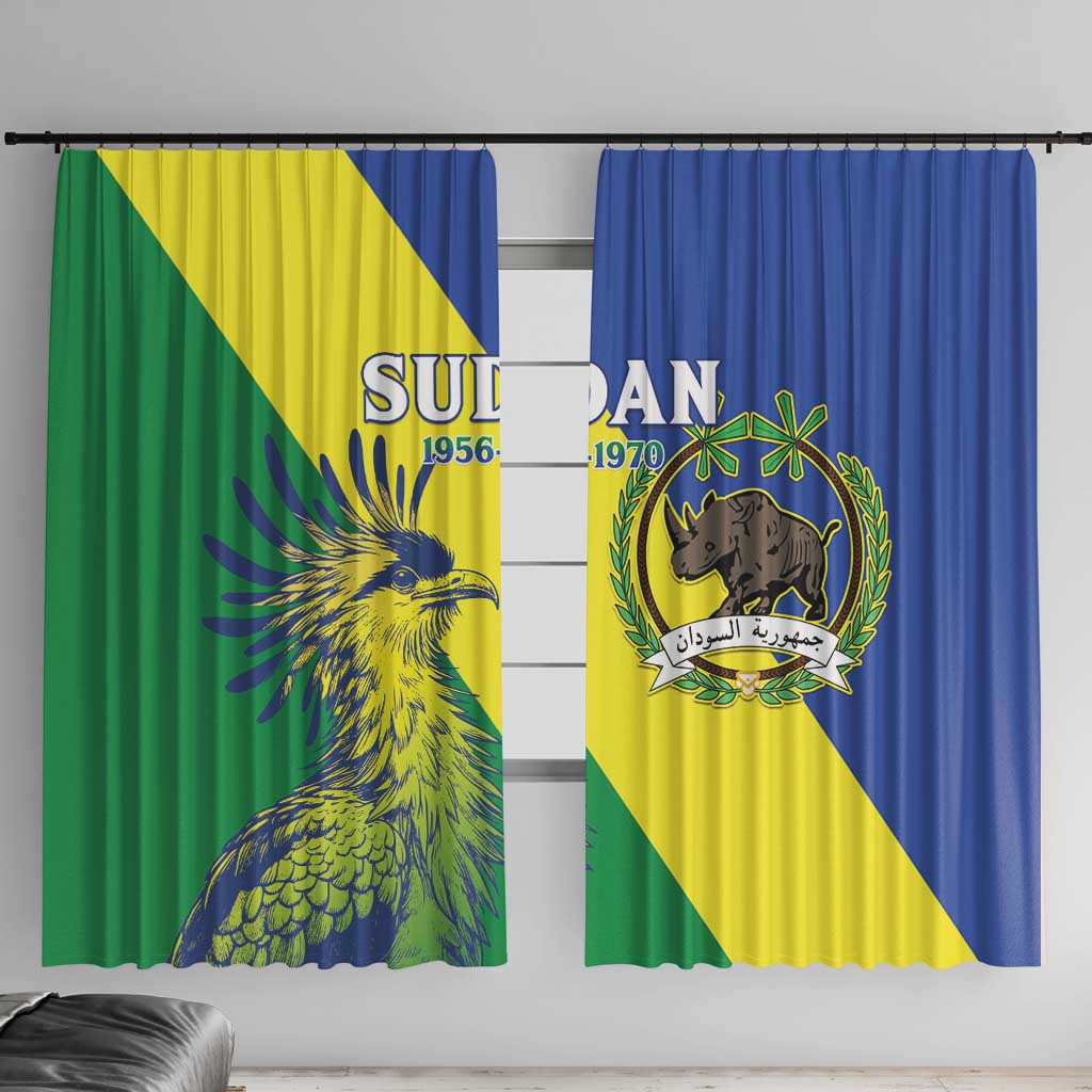 Personalized Sudan 1956-1970 Window Curtain Secretary Bird Coat Of Arms