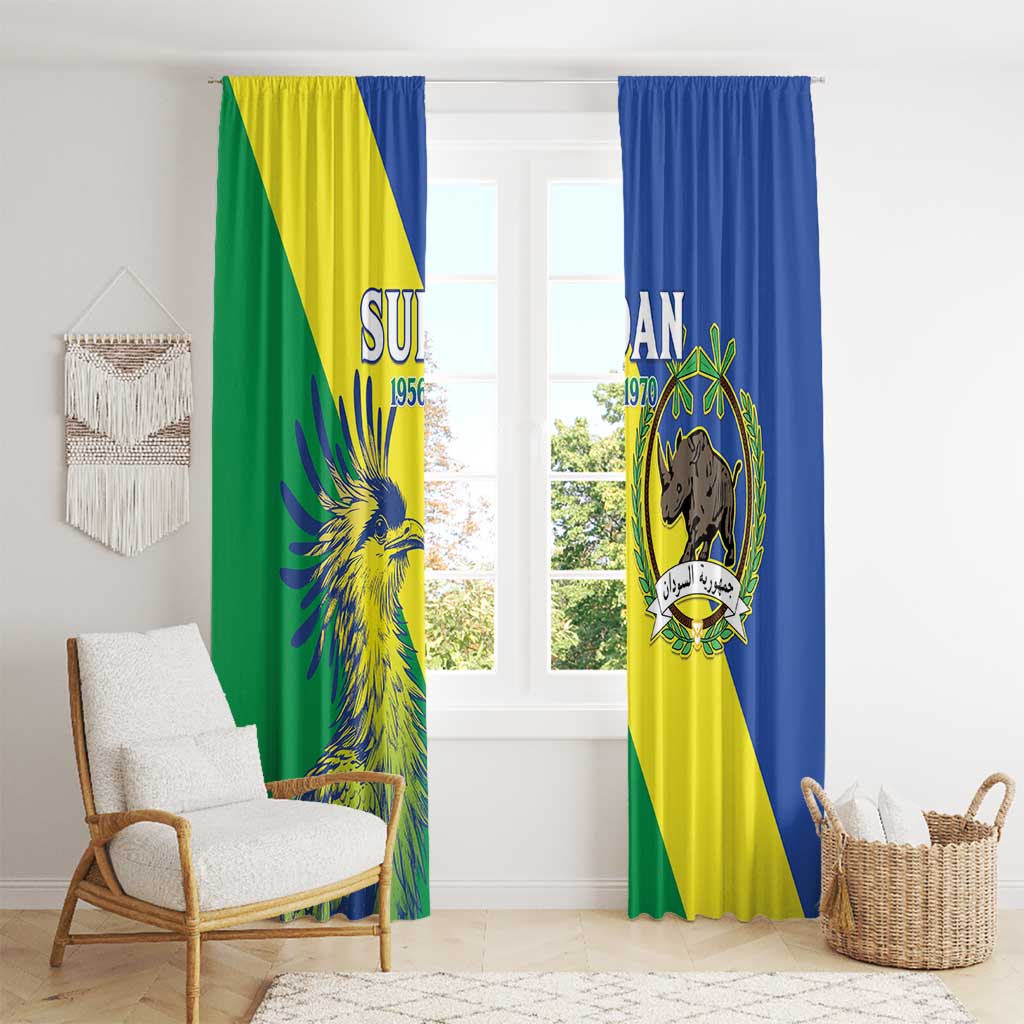 Personalized Sudan 1956-1970 Window Curtain Secretary Bird Coat Of Arms