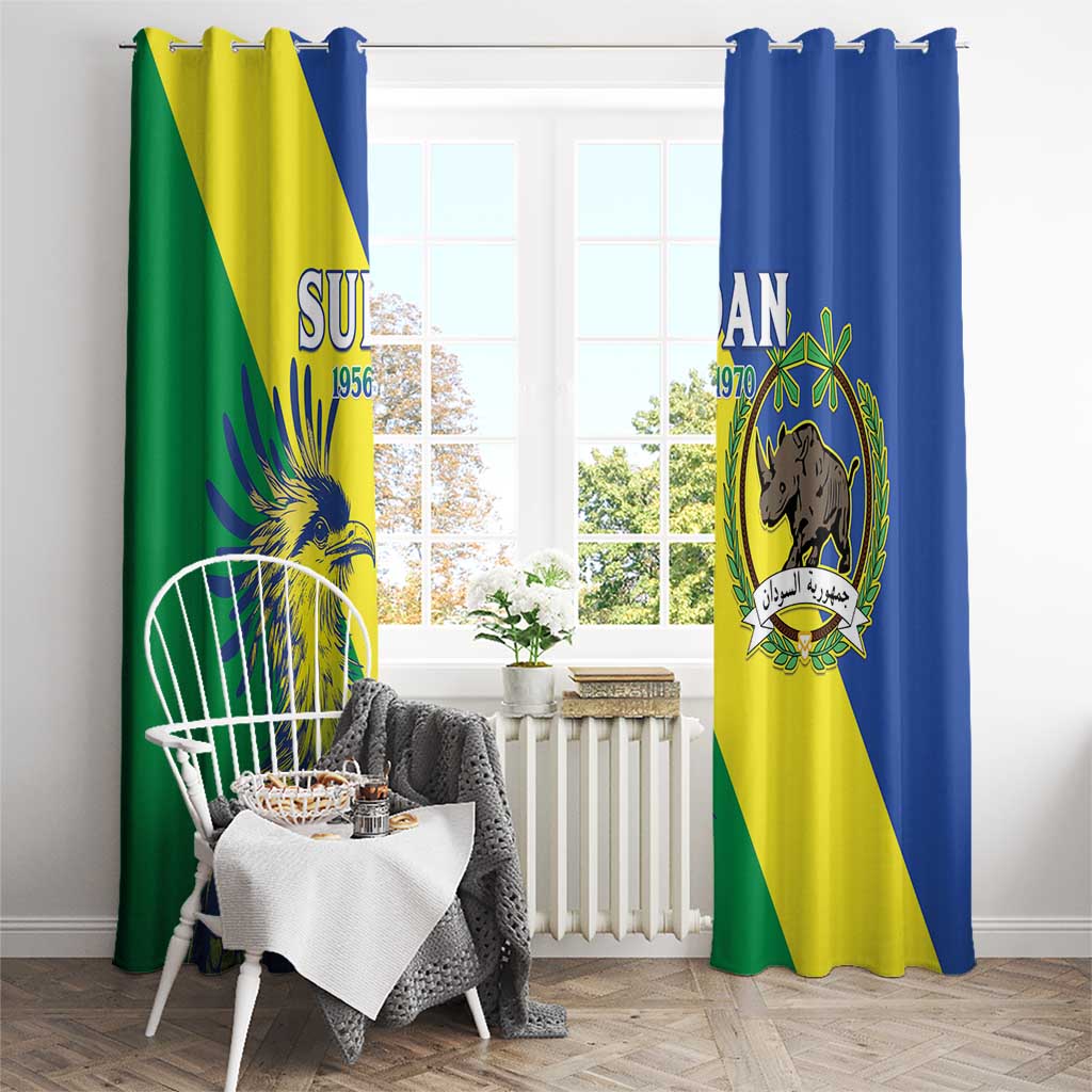 Personalized Sudan 1956-1970 Window Curtain Secretary Bird Coat Of Arms