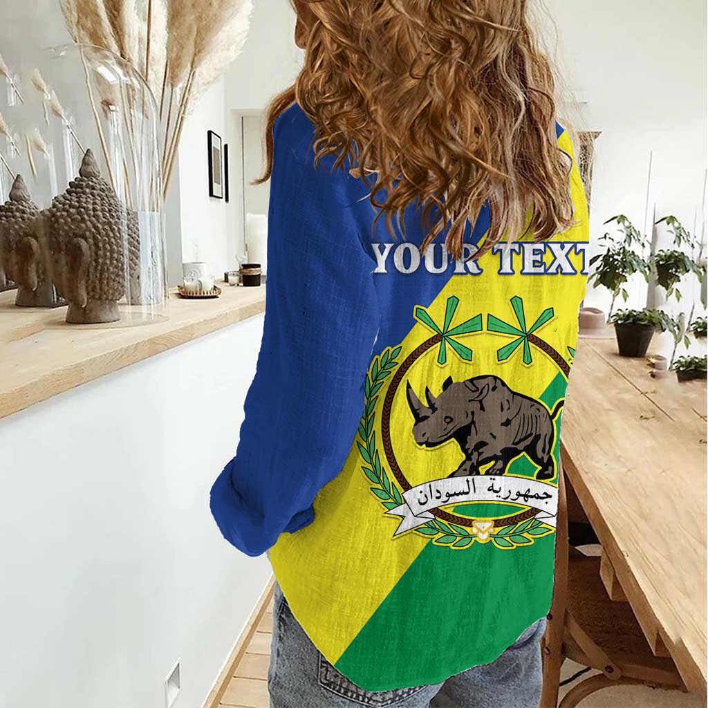 Personalized Sudan 1956-1970 Women Casual Shirt Secretary Bird Coat Of Arms