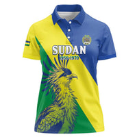 Personalized Sudan 1956-1970 Women Polo Shirt Secretary Bird Coat Of Arms