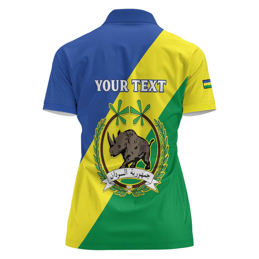 Personalized Sudan 1956-1970 Women Polo Shirt Secretary Bird Coat Of Arms