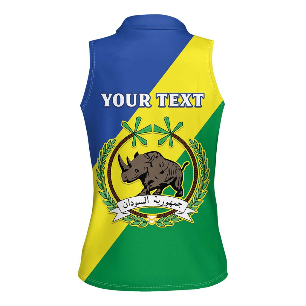 Personalized Sudan 1956-1970 Women Sleeveless Polo Shirt Secretary Bird Coat Of Arms