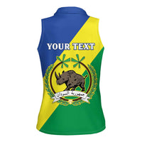 Personalized Sudan 1956-1970 Women Sleeveless Polo Shirt Secretary Bird Coat Of Arms