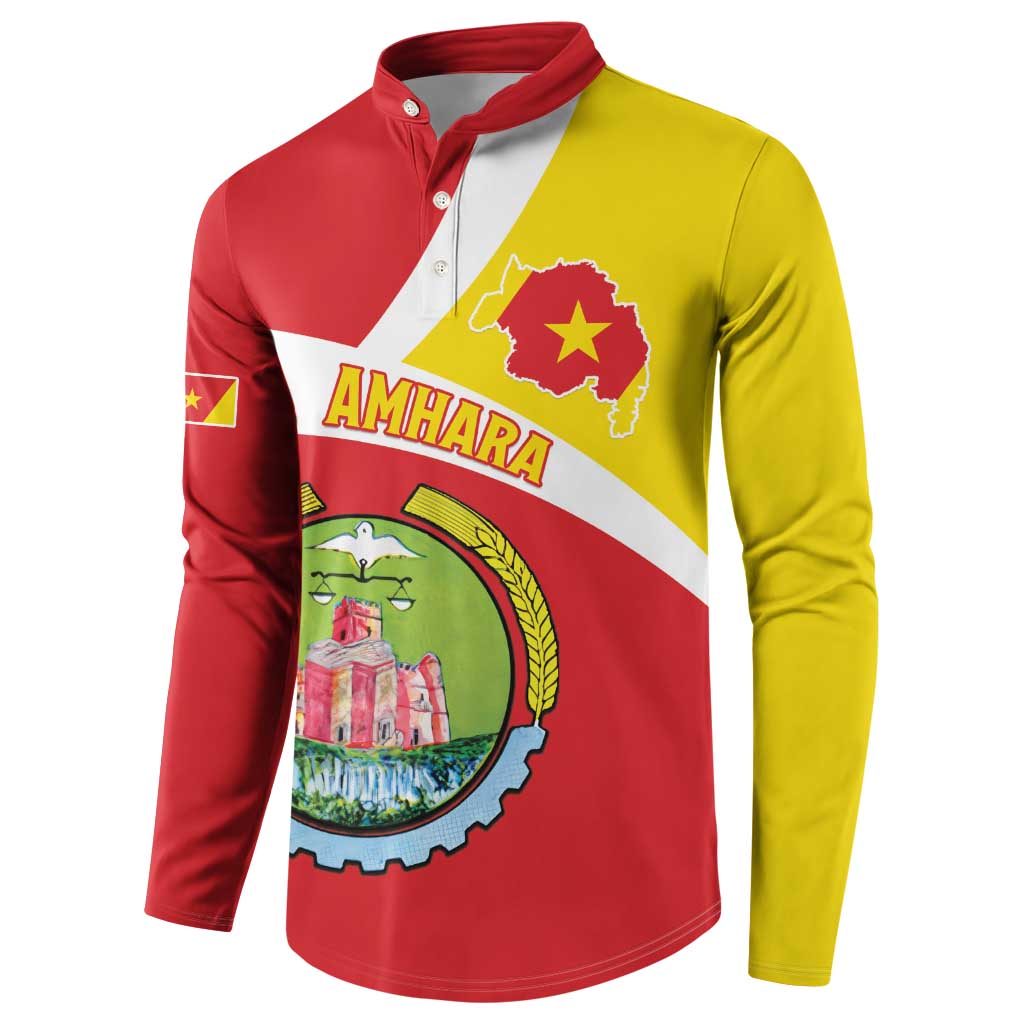 Personalized Ethiopia Amhara Region Button Sweatshirt Coat Of Arms With Map