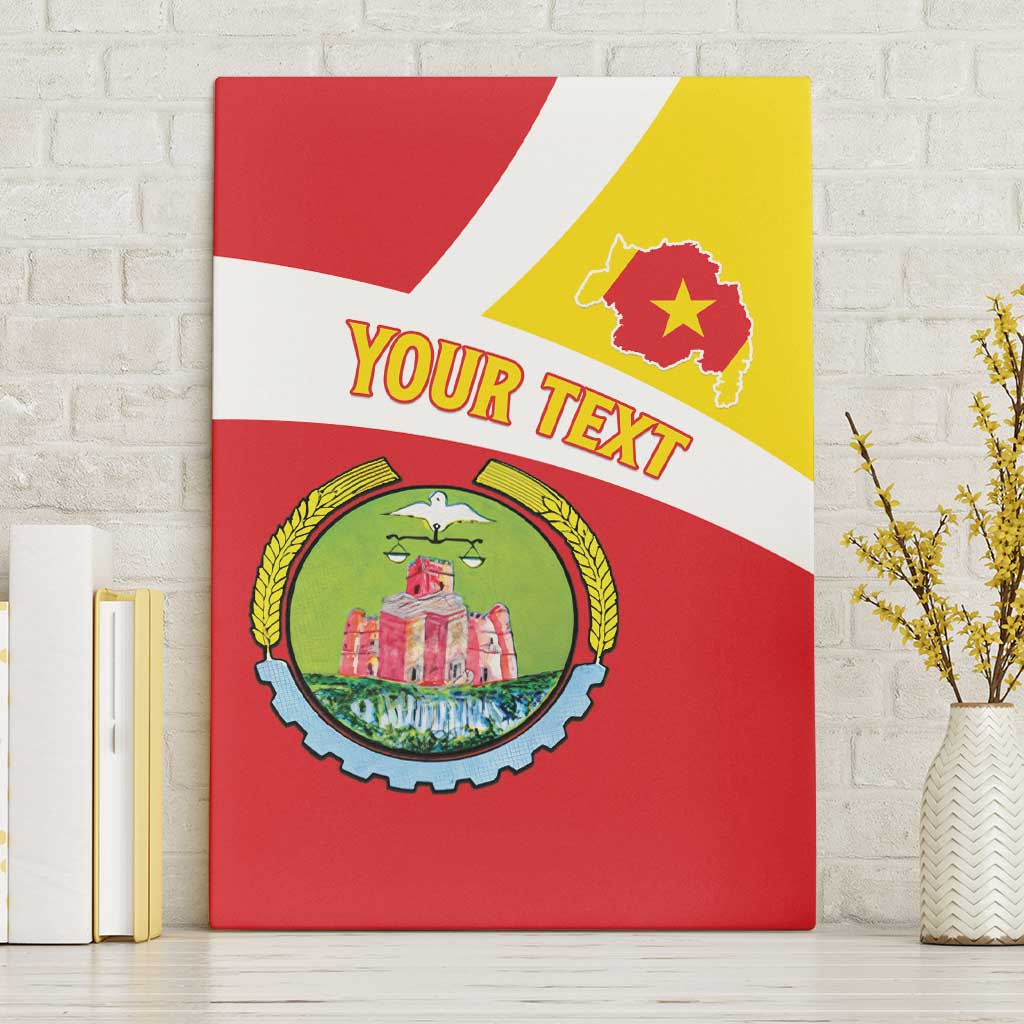 Personalized Ethiopia Amhara Region Canvas Wall Art Coat Of Arms With Map