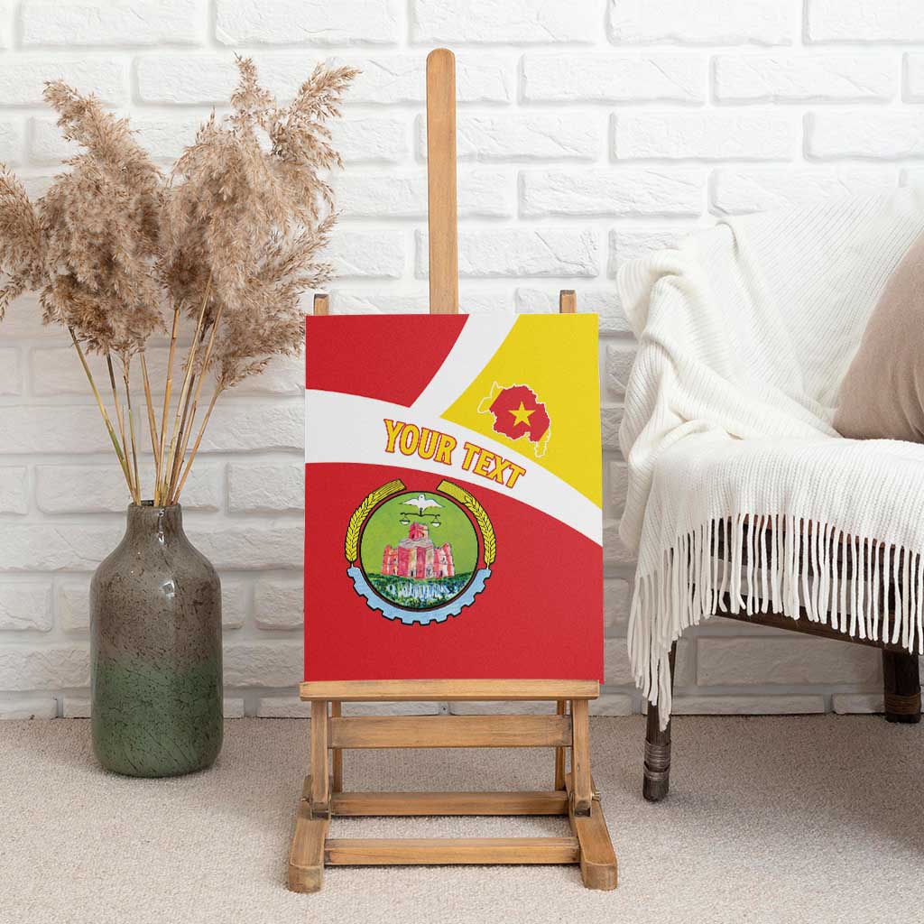 Personalized Ethiopia Amhara Region Canvas Wall Art Coat Of Arms With Map
