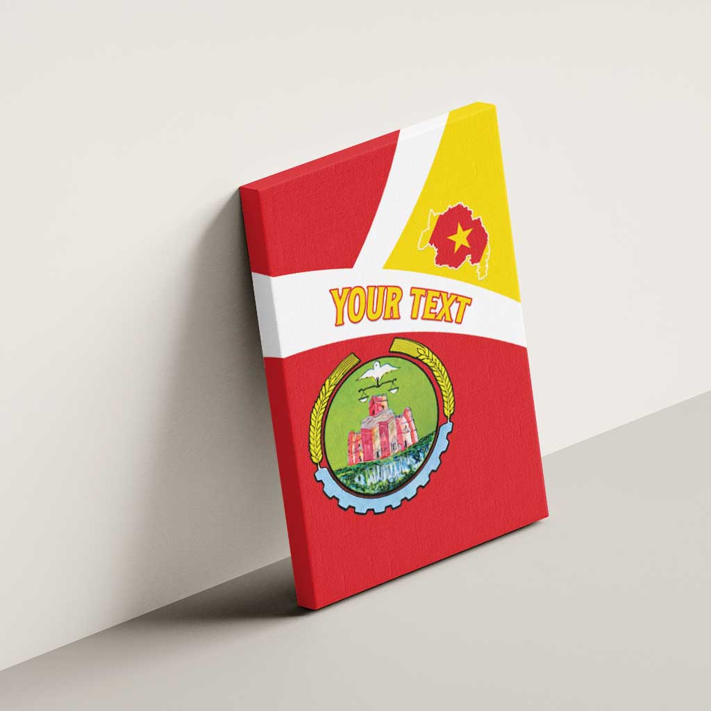 Personalized Ethiopia Amhara Region Canvas Wall Art Coat Of Arms With Map