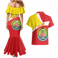 Personalized Ethiopia Amhara Region Couples Matching Mermaid Dress and Hawaiian Shirt Coat Of Arms With Map