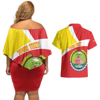 Personalized Ethiopia Amhara Region Couples Matching Off Shoulder Short Dress and Hawaiian Shirt Coat Of Arms With Map