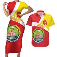 Personalized Ethiopia Amhara Region Couples Matching Short Sleeve Bodycon Dress and Hawaiian Shirt Coat Of Arms With Map