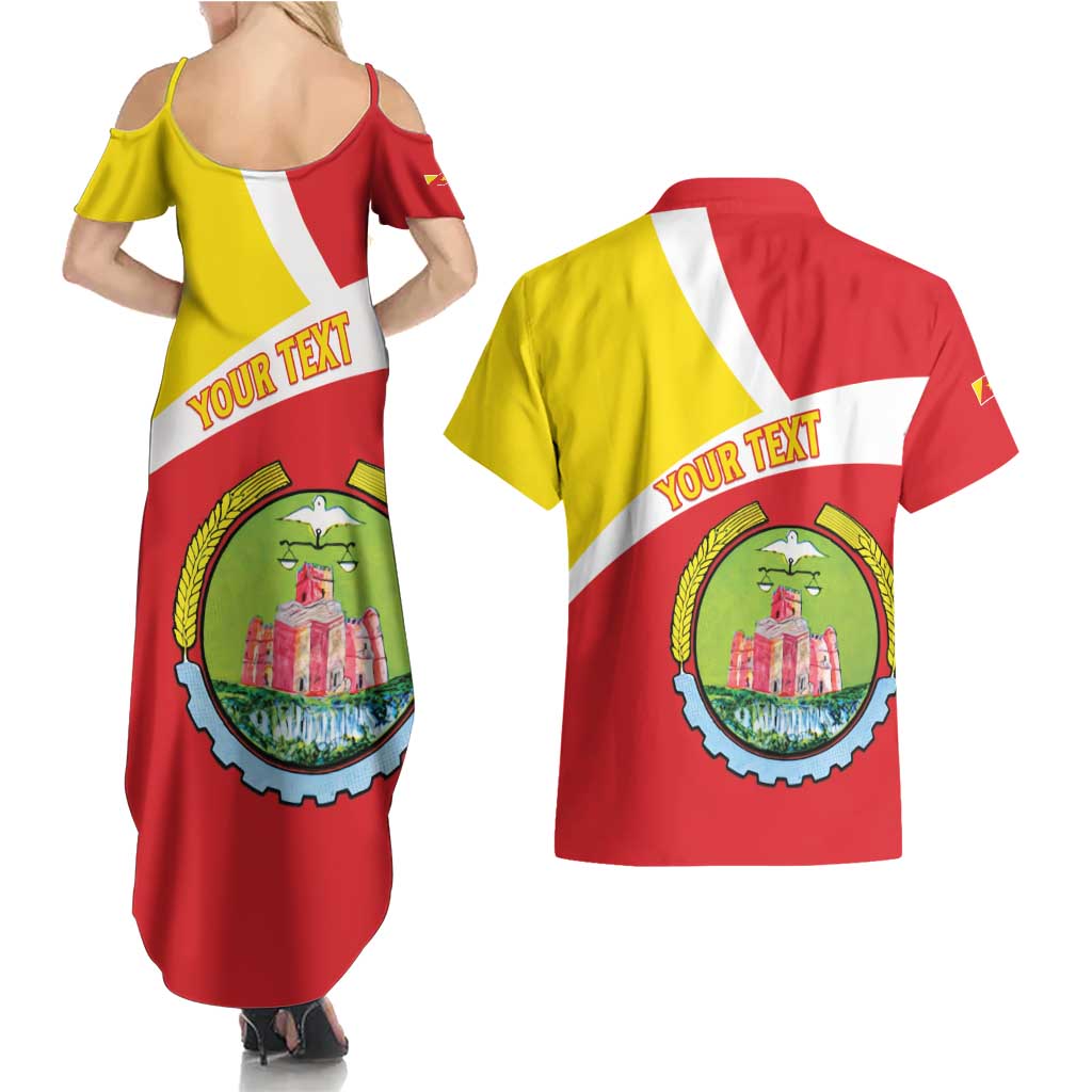 Personalized Ethiopia Amhara Region Couples Matching Summer Maxi Dress and Hawaiian Shirt Coat Of Arms With Map