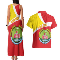 Personalized Ethiopia Amhara Region Couples Matching Tank Maxi Dress and Hawaiian Shirt Coat Of Arms With Map