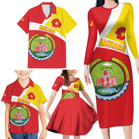 Personalized Ethiopia Amhara Region Family Matching Long Sleeve Bodycon Dress and Hawaiian Shirt Coat Of Arms With Map