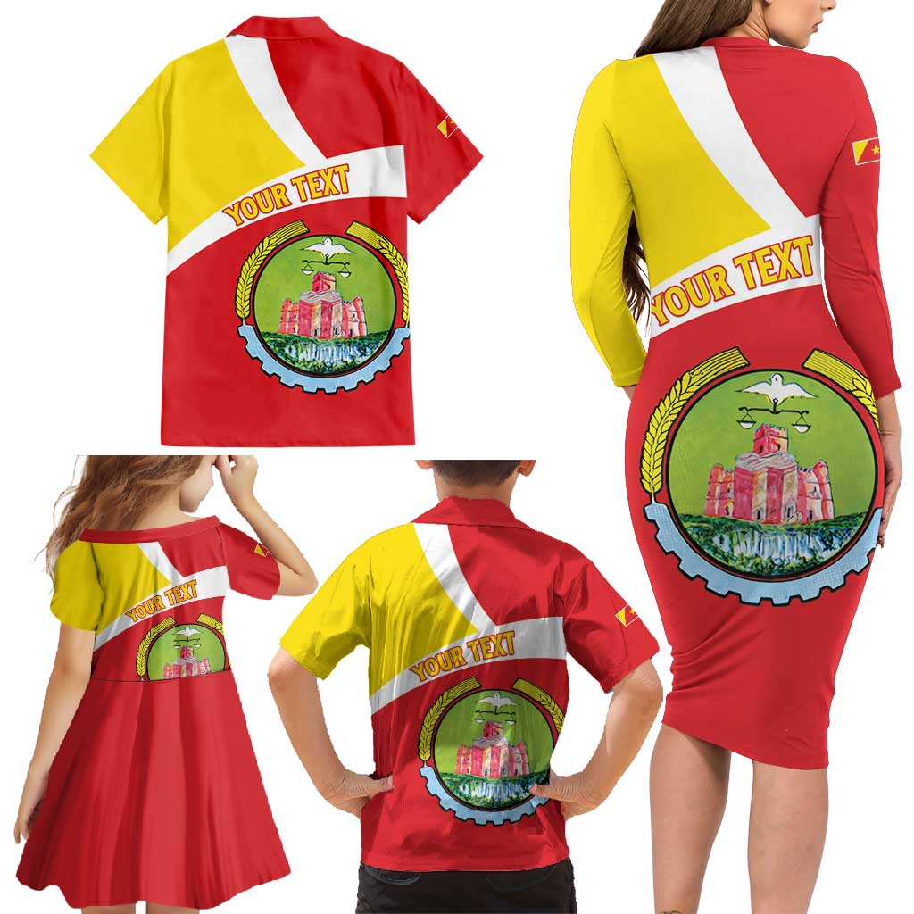 Personalized Ethiopia Amhara Region Family Matching Long Sleeve Bodycon Dress and Hawaiian Shirt Coat Of Arms With Map