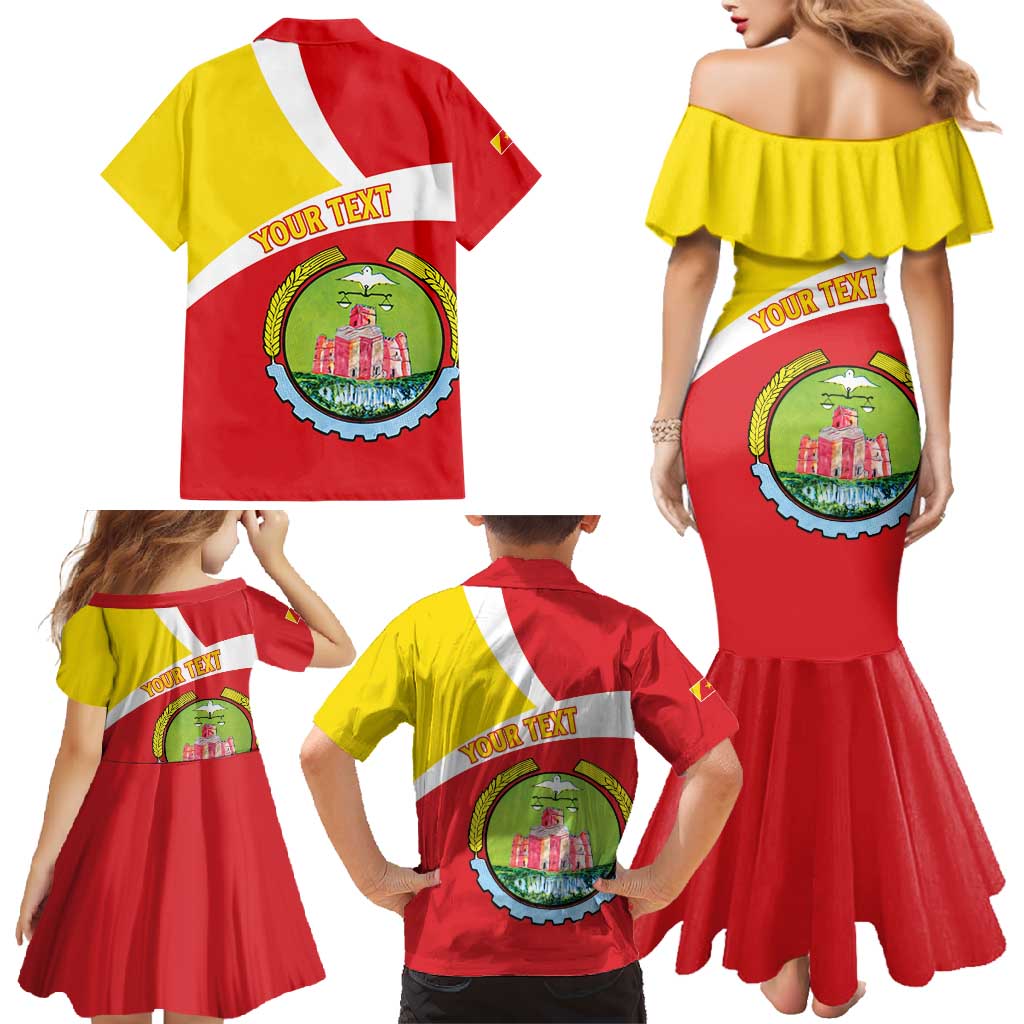 Personalized Ethiopia Amhara Region Family Matching Mermaid Dress and Hawaiian Shirt Coat Of Arms With Map