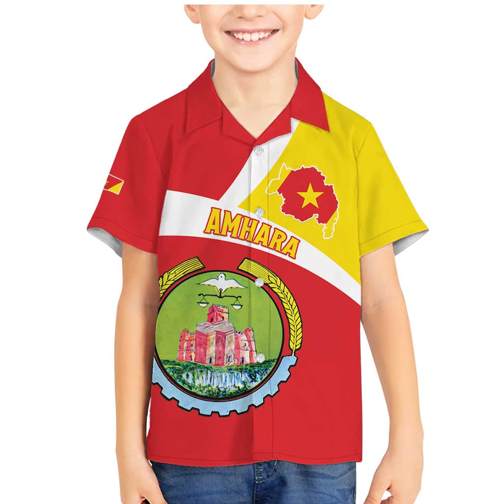 Personalized Ethiopia Amhara Region Family Matching Mermaid Dress and Hawaiian Shirt Coat Of Arms With Map