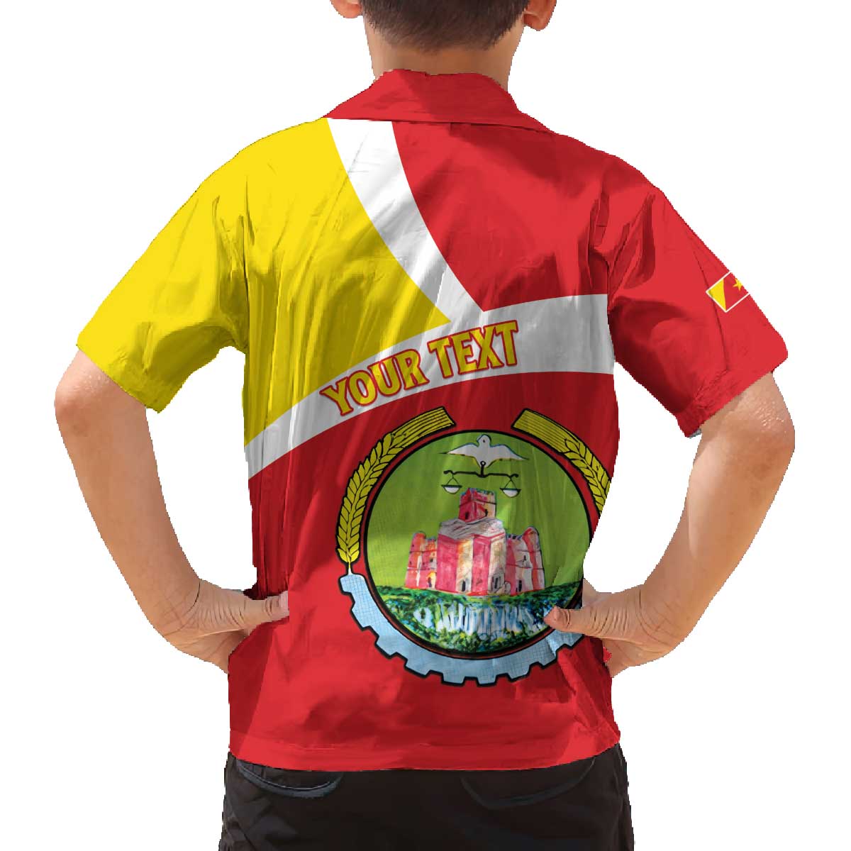 Personalized Ethiopia Amhara Region Family Matching Off The Shoulder Long Sleeve Dress and Hawaiian Shirt Coat Of Arms With Map