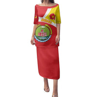 Personalized Ethiopia Amhara Region Family Matching Puletasi and Hawaiian Shirt Coat Of Arms With Map