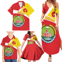 Personalized Ethiopia Amhara Region Family Matching Summer Maxi Dress and Hawaiian Shirt Coat Of Arms With Map