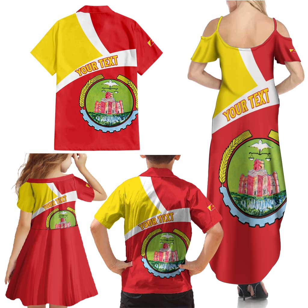 Personalized Ethiopia Amhara Region Family Matching Summer Maxi Dress and Hawaiian Shirt Coat Of Arms With Map