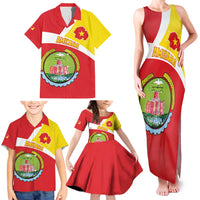 Personalized Ethiopia Amhara Region Family Matching Tank Maxi Dress and Hawaiian Shirt Coat Of Arms With Map