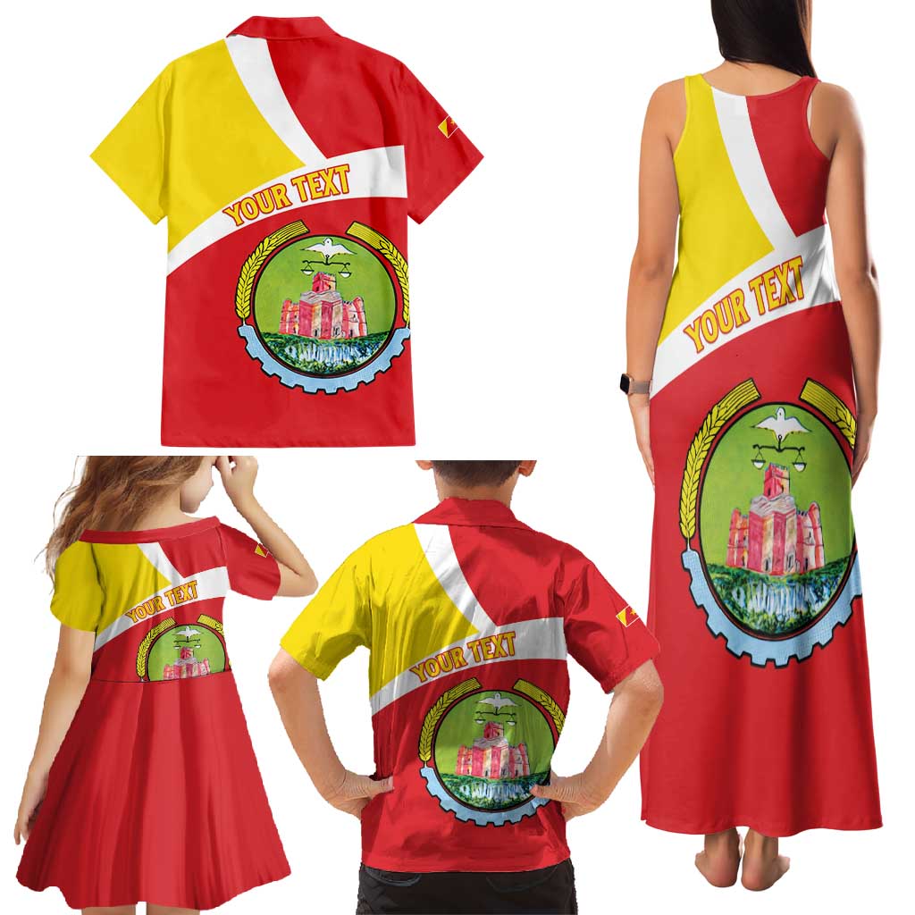 Personalized Ethiopia Amhara Region Family Matching Tank Maxi Dress and Hawaiian Shirt Coat Of Arms With Map