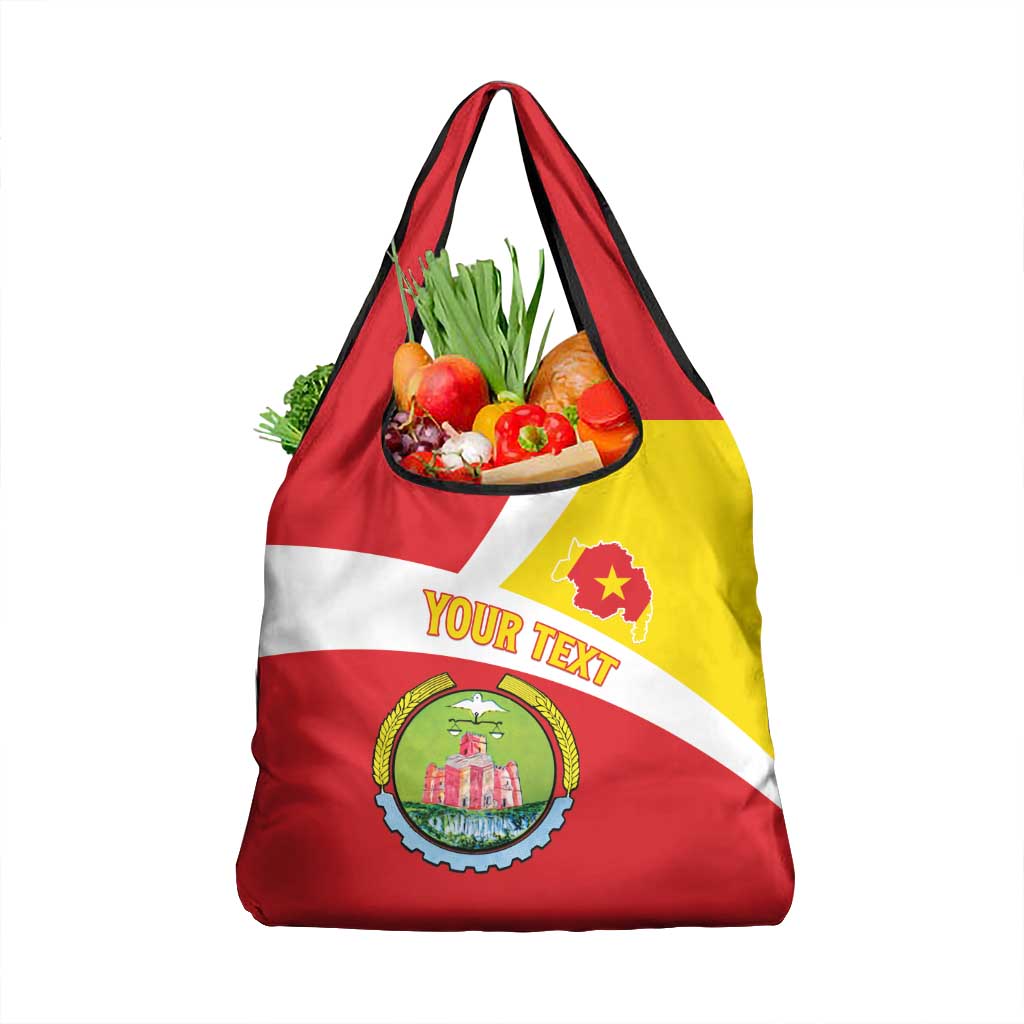 Personalized Ethiopia Amhara Region Grocery Bag Coat Of Arms With Map