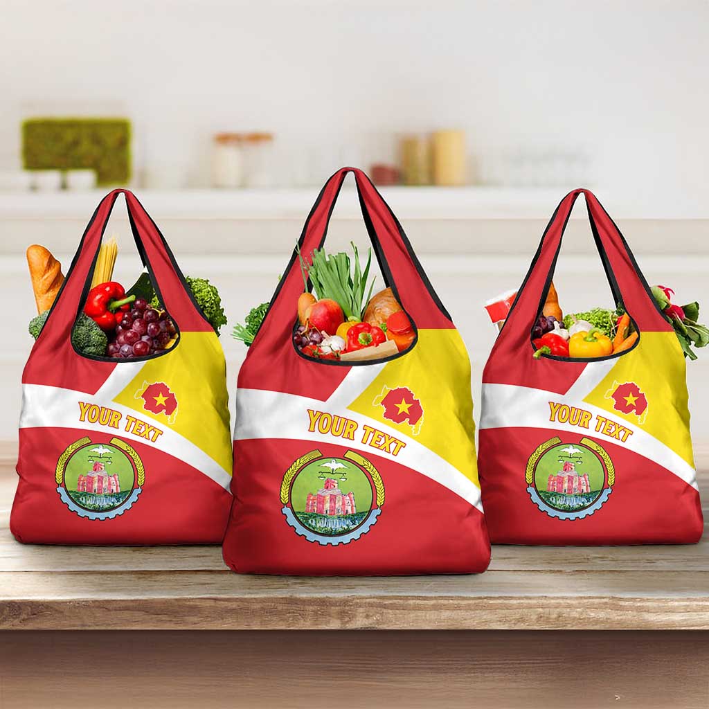 Personalized Ethiopia Amhara Region Grocery Bag Coat Of Arms With Map