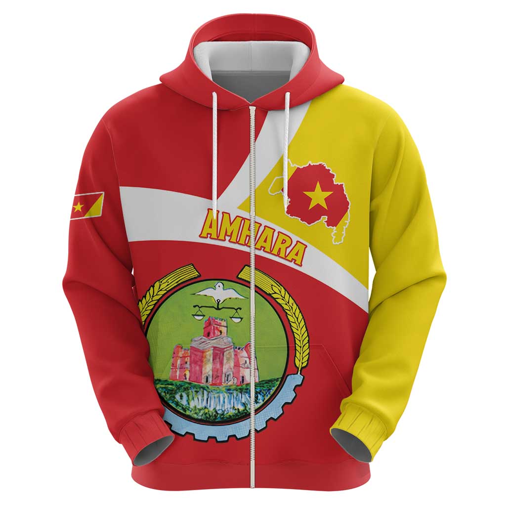 Personalized Ethiopia Amhara Region Hoodie Coat Of Arms With Map